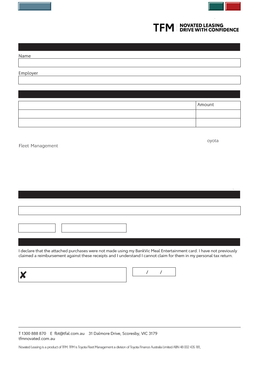 Meal Claim Form